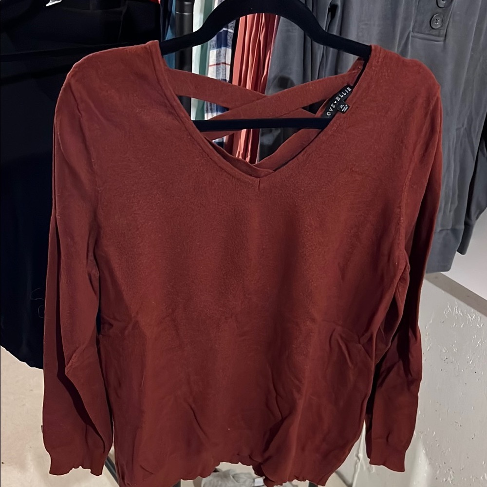 Rust Long Sleeve Crisscross Back